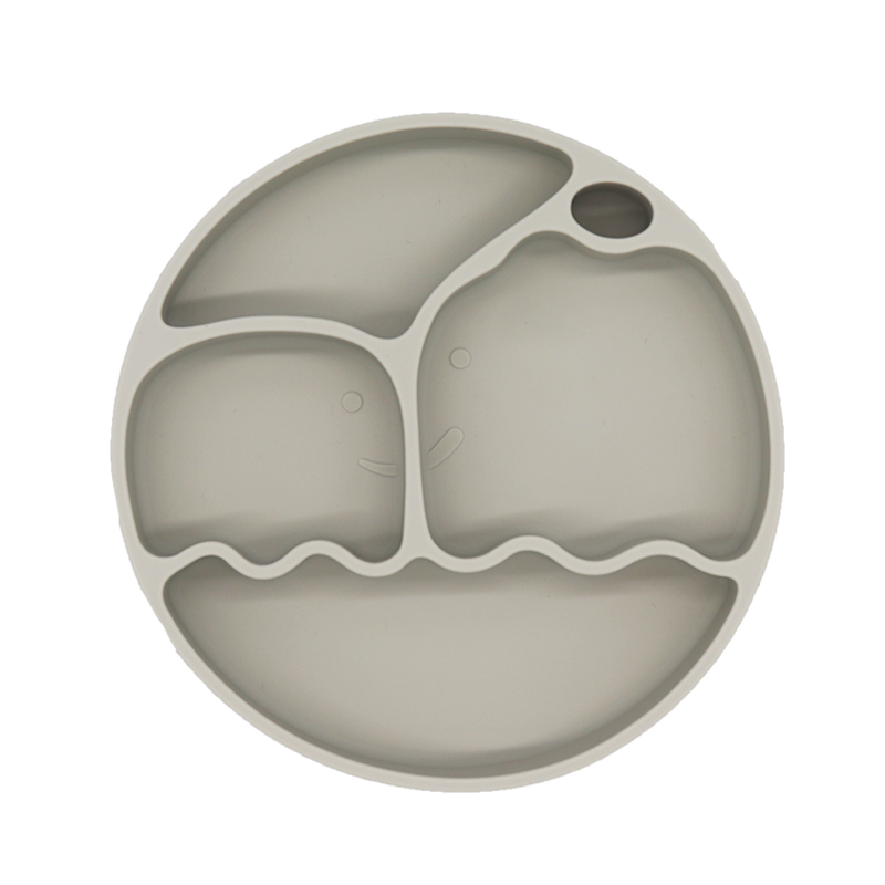 天青灰嬰兒硅膠餐盤